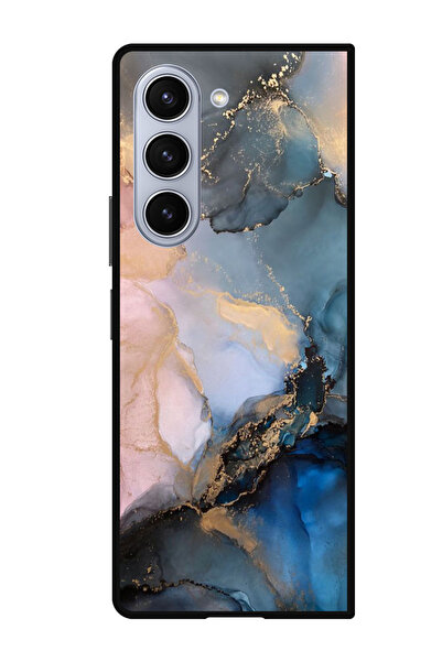 Theodor جراب واقٍ مضاد للخدش والصدمات لهاتف Samsung Galaxy Z Fold 5 بلون رخام...