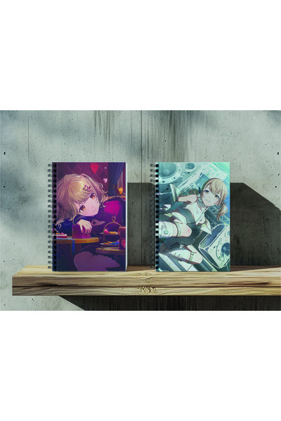 nihonwosekai 2Pcs A5 Size Unlined 50 Sheets Anime Spiral Notebook Hatsune Miku Pjsekai Colorful Project Sekai