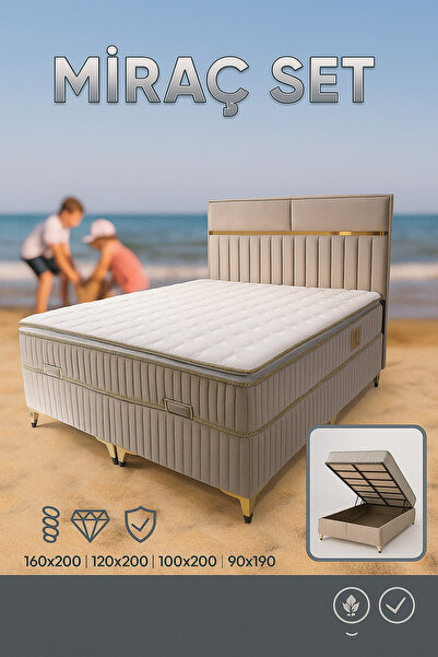 MİRAÇ YATAK BAZA 160*200 Ful Ortopedik Comfort Yatak Pamuk Kumaş Yaylı 30 DNS...