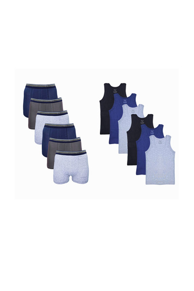 Onurel Boy's 6-Piece Ribbed Cotton Undershirt and Boxer Set