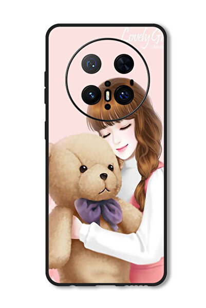 Theodor جراب متوافق مع هاتف Huawei Mate 70 Pro/ 70 Pro + غطاء فتاة جميلة مع دب