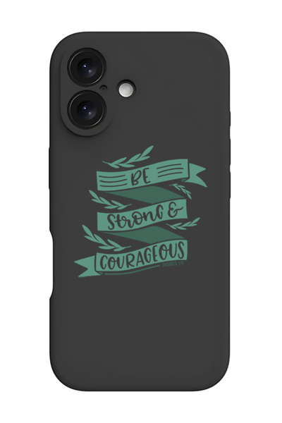 Theodor غطاء حماية أسود من السيليكون السائل المقاوم للصدمات لهاتف iPhone 16 - كن قويًا وشجاعًا