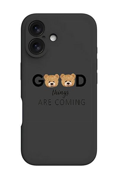 Theodor جراب حماية سيليكون سائل مقاوم للصدمات لهاتف iPhone 16 أسود - أشياء جيدة