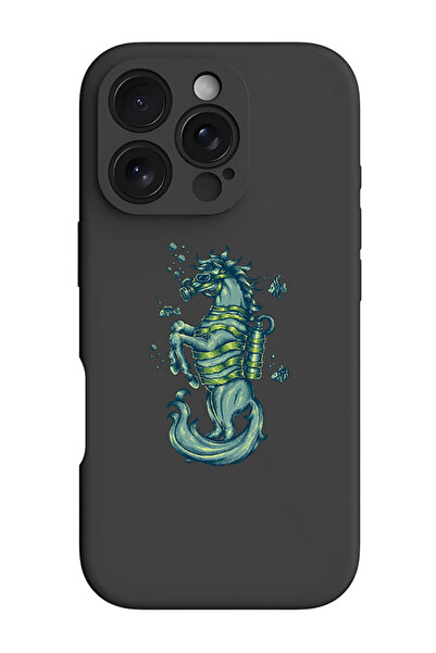 Theodor غطاء حماية سيليكون سائل مقاوم للصدمات لهاتف iPhone 16 Pro أسود - فرس ...