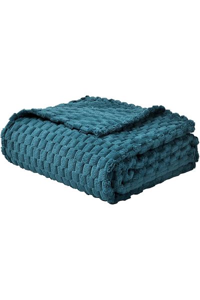 OEM Fluffy blanket, soft and warm fleece for the sofa, blue 130x150 cm