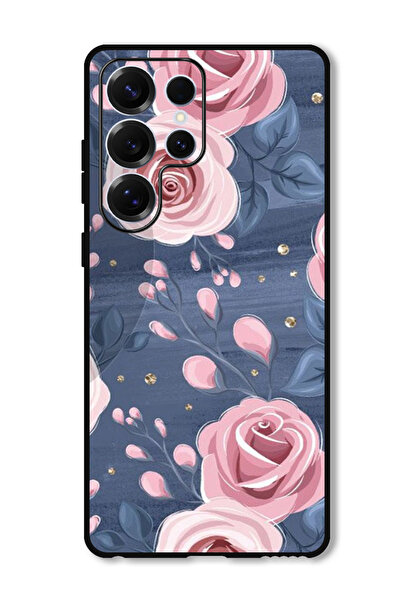 Theodor جراب واقٍ مضاد للخدش والصدمات لهاتف Samsung Galaxy S25 Ultra بنقشة الورود والأوراق