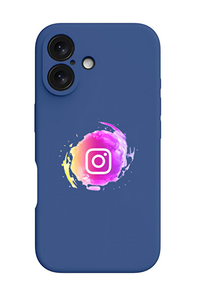 Theodor iPhone 16 Blue Protective Liquid Silicone Shockproof Case - Instagram...
