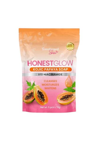 Transformed Skin Honest Glow X10 Niacinamide Kojic Papaya Soap 5 Pcs x 70g