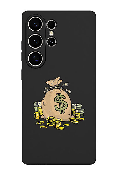 Theodor جراب حماية من السيليكون السائل المقاوم للصدمات لهاتف سامسونج جالاكسي S25 ألترا (أسود) - حقيبة دولار