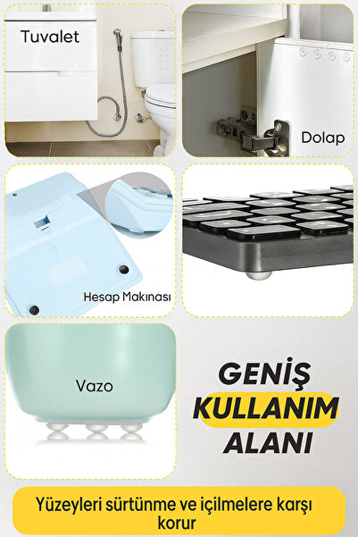TEK 50’li 10Mm Yapışkanlı Şeffaf Silikon Ses Stoperi Dolap Çekmece Tamponu Koruyucu