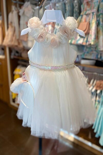 moona kids 1-5 Yaş Kız Çocuk Abiye Ekru