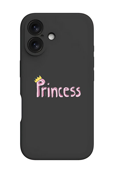 Theodor غطاء حماية سيليكون سائل مقاوم للصدمات لهاتف iPhone 16 أسود - أميرة