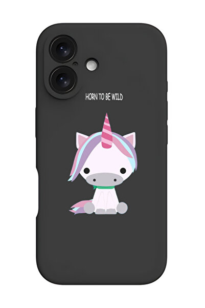 Theodor غطاء حماية أسود من السيليكون السائل المقاوم للصدمات لهاتف iPhone 16 P...