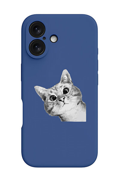 Theodor غطاء حماية سيليكون سائل مقاوم للصدمات لجهاز iPhone 16 أزرق - كات بيب