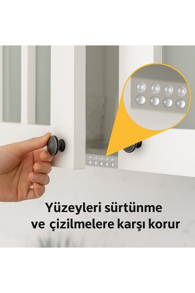 TEK 50’li 10Mm Yapışkanlı Şeffaf Silikon Ses Stoperi Dolap Çekmece Tamponu Koruyucu