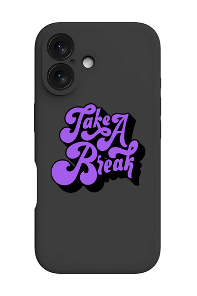 Theodor جراب حماية من السيليكون السائل المقاوم للصدمات لهاتف iPhone 16 Plus باللون الأسود - خذ استراحة