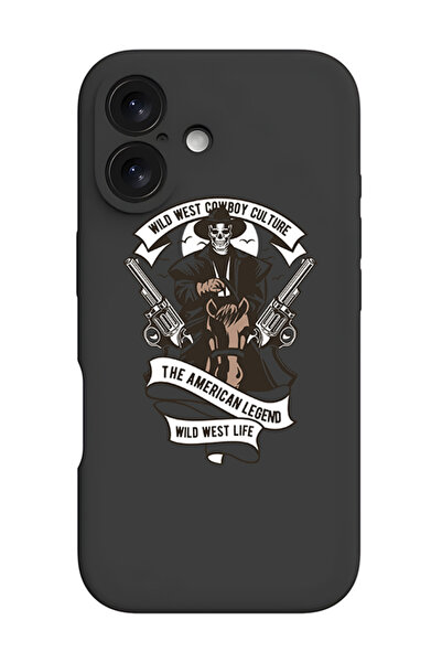 Theodor غطاء حماية أسود من السيليكون السائل المقاوم للصدمات لهاتف iPhone 16 P...