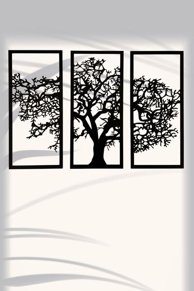 OBLİVİON Ağaç Temalı 3’lü Duvar Tablosu |Modern Dekoratif Tablo Seti |Salon,O...