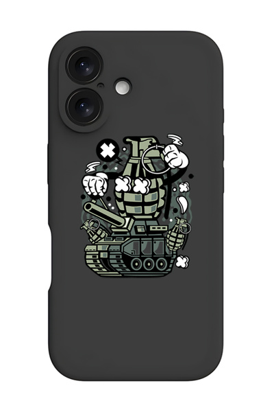 Theodor iPhone 16 Plus Black Protective Liquid Silicone Shockproof Case - gre...