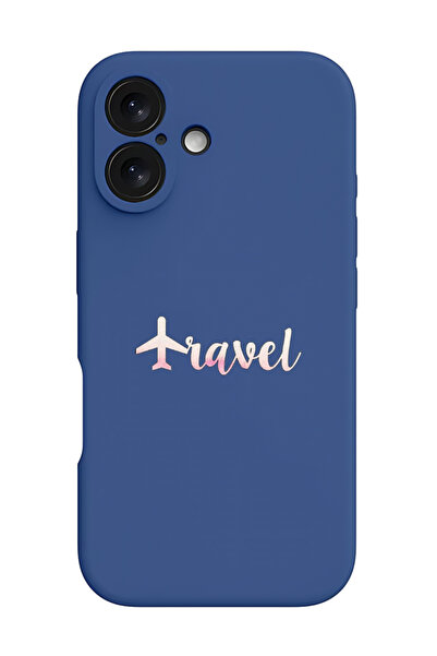 Theodor جراب حماية سيليكون سائل مقاوم للصدمات لهاتف iPhone 16 أزرق - سفر