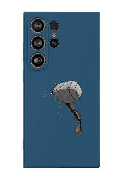 Theodor غطاء حماية سائل من السيليكون المقاوم للصدمات لهاتف سامسونج جالاكسي S25 ألترا (أزرق) - هامر