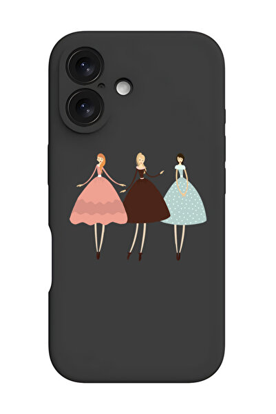 Theodor غطاء حماية أسود من السيليكون السائل المقاوم للصدمات لهاتف iPhone 16 -...