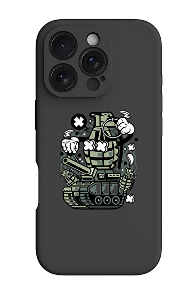 Theodor iPhone 16 Pro Max Black Protective Liquid Silicone Shockproof Case - ...