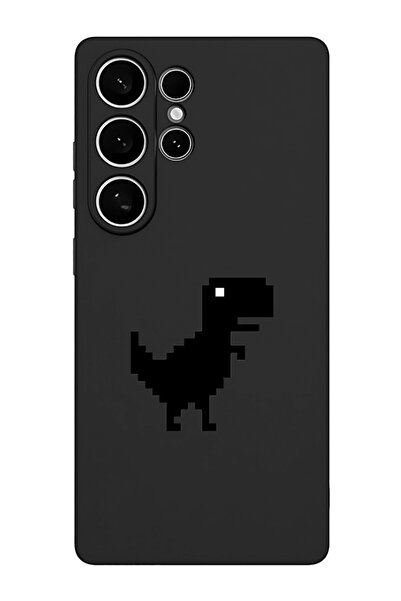 Theodor غطاء حماية سائل من السيليكون المقاوم للصدمات لهاتف سامسونج جالاكسي S25 ألترا (أسود) - أوفلاين دينو