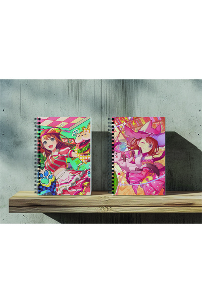 nihonwosekai 2Pcs A5 Size Unlined 50 Sheets Anime Spiral Notebook Hatsune Miku Pjsekai Colorful Project Sekai