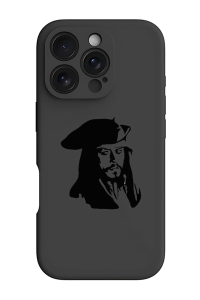 Theodor iPhone 16 Pro Black Protective Liquid Silicone Shockproof Case - Jack...