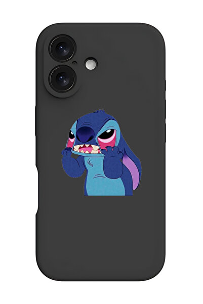 Theodor غطاء حماية سيليكون سائل مقاوم للصدمات لهاتف iPhone 16 أسود - ستيتش