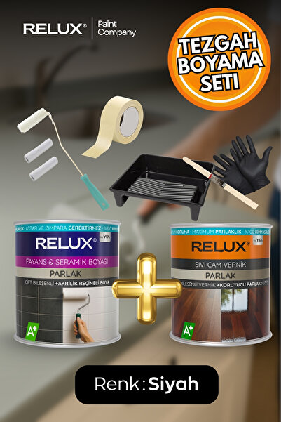 Relux Paint Tezgah Boyama Seti - Fayans Boyama Seti -Banyo Boyama Seti - Mermer Boyası - Boya Seti - Hediyeli