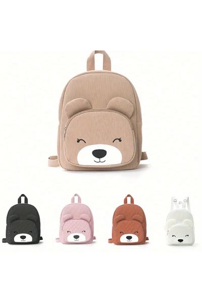 The Cloudish Shop Children's kindergarten nursery backpack medium size cinnamon color teddy bear