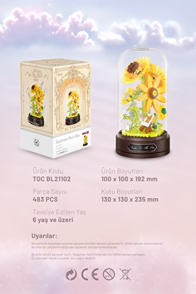 balody Çiçek Sanatı Müzik Kutusu Yapı Bloğu Seti – 483 Parça