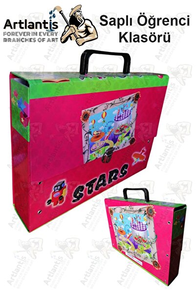 Artlantis Saplı Klasör 1 Adet Kolplu Klasör Öğrenci Klasörü 32x24x7 cm Saplı Çanta Saplı Dosya Okul Sınıf