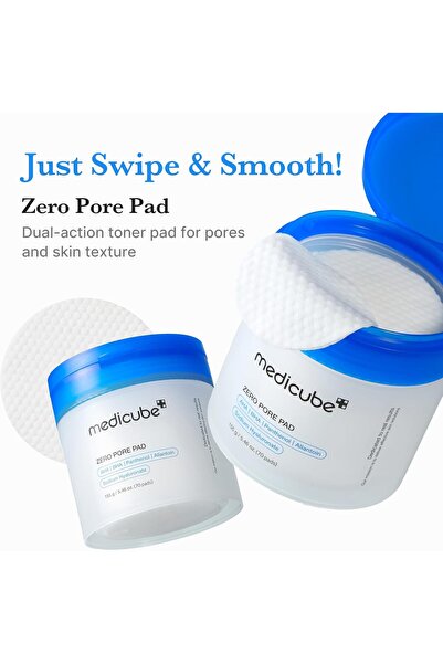 Medicube Zero Pore Pads 2.0, Dual-Textured Facial Toner Pads for Exfoliation and Pore Care with 4.5%