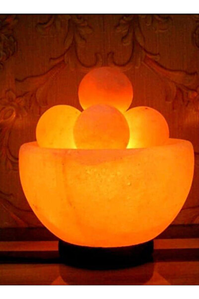 M.A Traders Himalayan Pink Salt USB Lamp – Fire Bowl with Balls, 4kg | for Air Purification & Mood Lighting