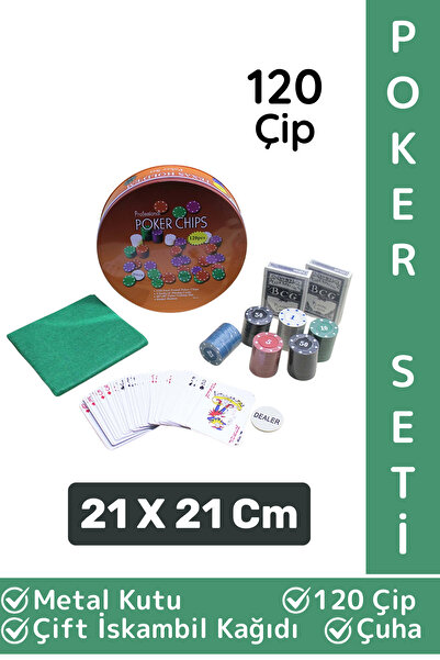 Wintoup Luxery Blackjack Texas Holdem Casino 120 Poker Çipi Çift İskambil Kağıdı Metal Kutu Poker Oyunu Seti