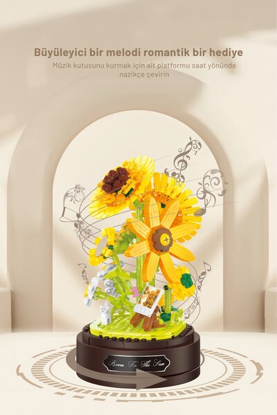 balody Flower Art Music Box Building Block Set – 483 Pieces
