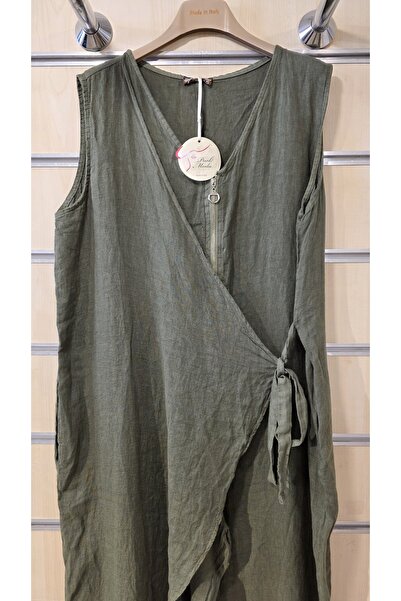 Park Moda Keten Tulum Asimetrik Kapaklı Düz Desen