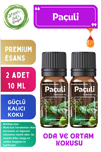 LeafFlora AromaHome Paçuli - Esansiyel Uçucu Yağ - Aromatik Oda ve Ortam Koku...