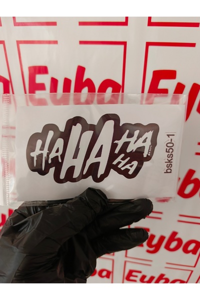 EYBA STİCKER Hahaha Ha 11X6 cm 1 Piece of Baskes Color Printing Sticker, Bicy...