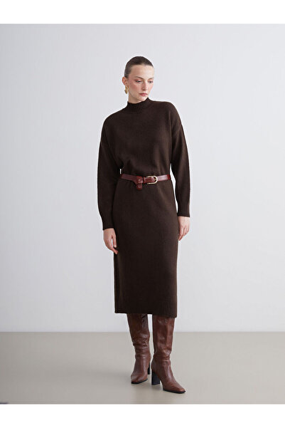 LC Waikiki Rmz Gi̇yi̇m Farkiyla Dik Roba Collar Knitwear Dress