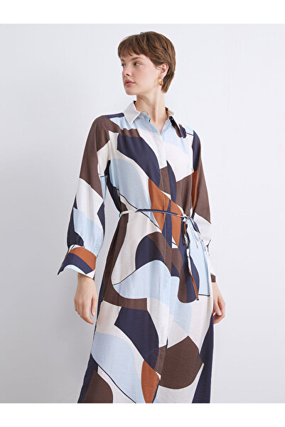 LC Waikiki Patterned Shirt Dress