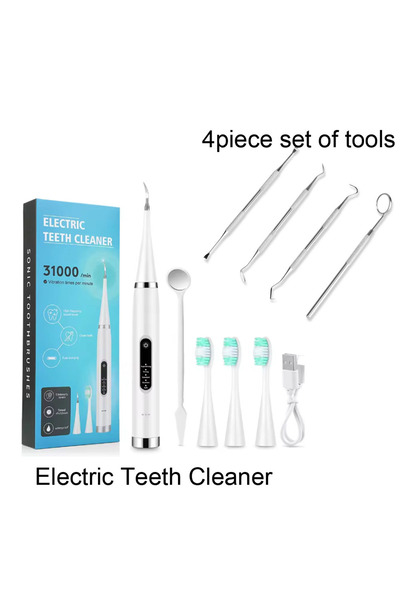 Choice1 White add Tool Electric Teeth Cleaner Dental Scaler Waterproof Oral Care Plaque Spatula Removes Tart