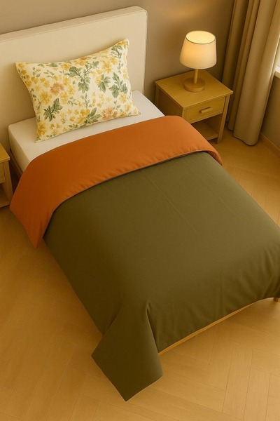 English Home Single Double Sided Duvet Cover Pillow Set