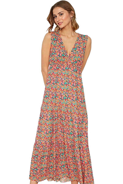 PayBuy Γυναικείο μάξι φόρεμα με λουλουδάτο σχέδιο με λαιμόκοψη V, άνετο και κ...