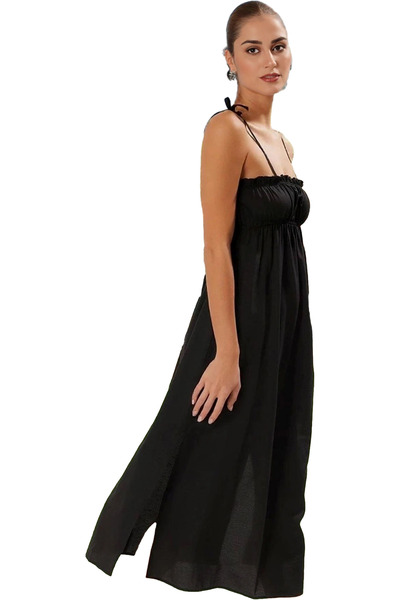 PayBuy Rochie midi din poplin pentru femei, cu un singur umăr, cu detaliu de ...