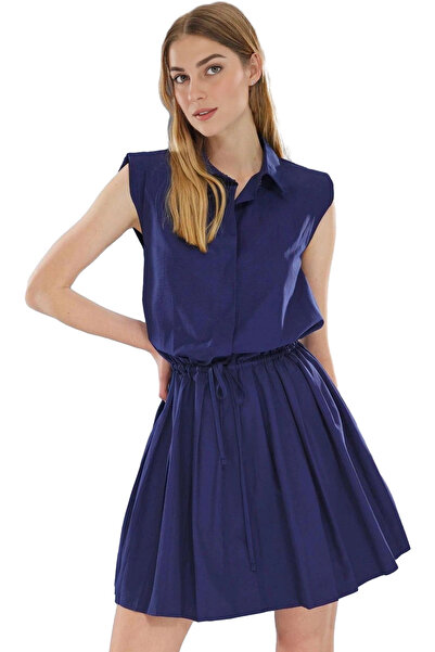 PayBuy Women's Mini Pleated Shirt Collar Dress Relaxed Fit Summer Casual Summer's Must-Have