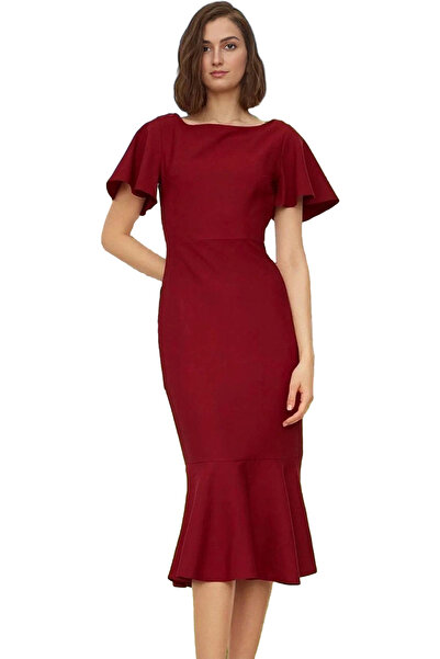 PayBuy Rochie țesută din pescuit de mărime midi pentru femei, model care îmbr...